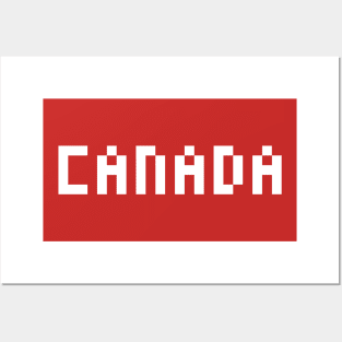 Pixel Canada White Letters Posters and Art